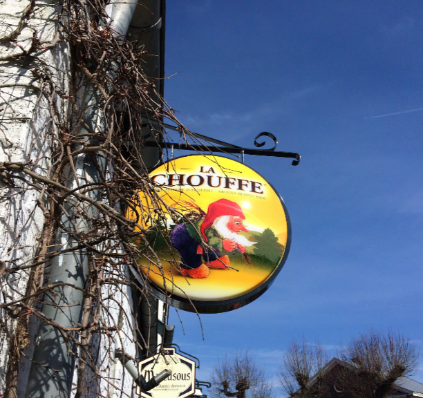 The la Choufe gnome beer sign
