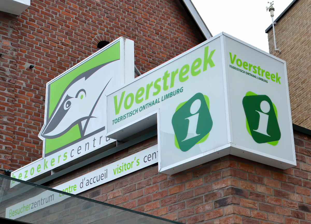 Visitor center signboard with name Voerstreek Belgium