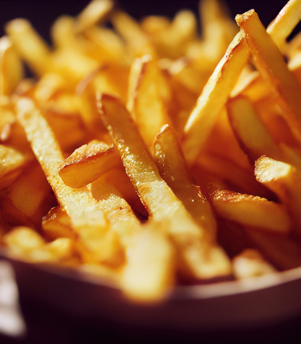 Fries fried golden yellow