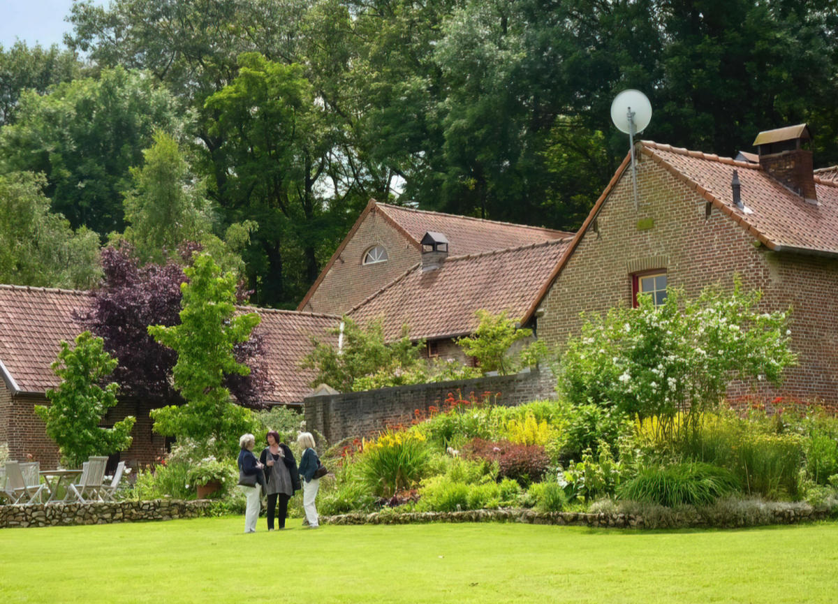 Various gardens and terraces of Shopsheim in the Voer region of Belgium
