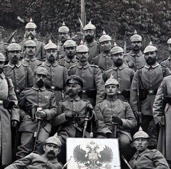 Oude foto van soldaten uit de eerste wereldoorlog