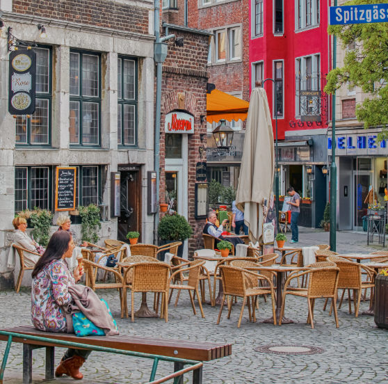 Terras in Aken Duitsland